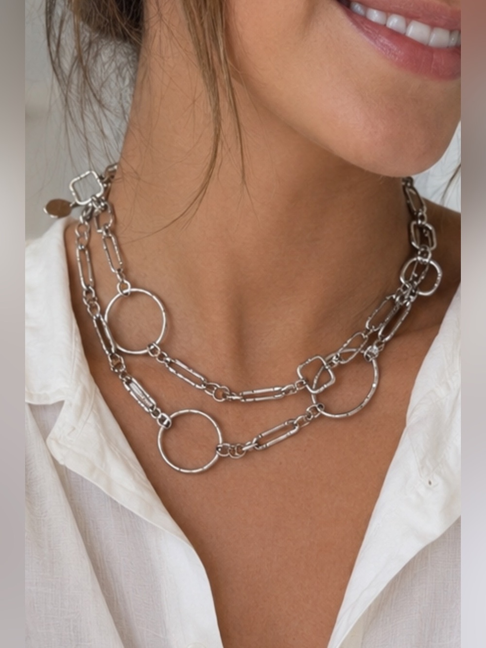 John Hardy Sterling Silver Bamboo Graduated Link Necklace – 36”